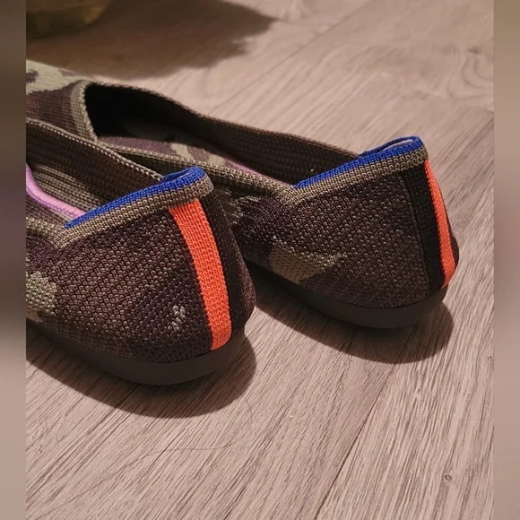 Rothy's The Point Olive Camo Flats, Purple & Pink Insoles, Women's US 6 EU 36 - Picture 8 of 16
